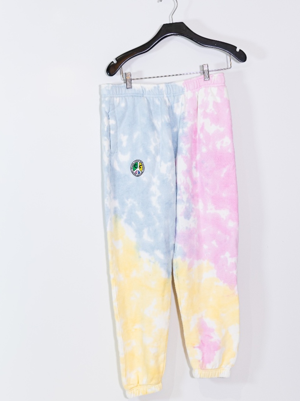 NEW Cross Colours Women's Cotton Tie Dye Print Pattern Ankle Crop Jogger Pants S